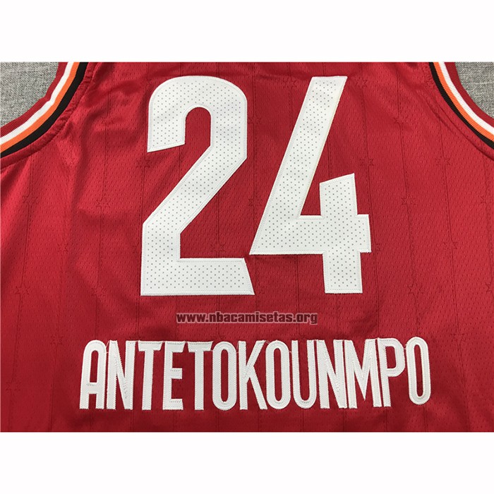 Camiseta All Star 2020 Milwaukee Bucks Giannis Antetokounmpo NO 24 Rojo